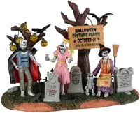 Lemax graveyard costume party tafereel Spooky Town 2022