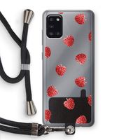 Framboosjes: Samsung Galaxy A31 Transparant Hoesje met koord