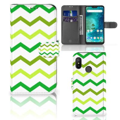Xiaomi Mi A2 Lite | Telefoon Hoesje | Zigzag Groen