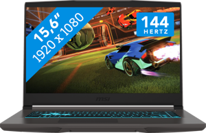 MSI Thin 15 B12UC-1255NL Intel® Core™ i5 i5-12450H Laptop 39,6 cm (15.6") Full HD 16 GB DDR4-SDRAM 512 GB SSD NVIDIA GeForce RTX 3050 Wi-Fi 6E (802.11ax) Windows 11 Home Zwart