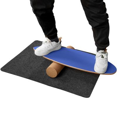 Houten Balance Board Balanceplank Balancetrainer Trickboard voor Thuis Inclusief Kurkenrol Donkerblauw