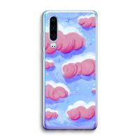 Roze wolken met vogels: Huawei P30 Transparant Hoesje