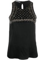 Alberta Ferretti blouse sans manches à ornements de perles - Noir