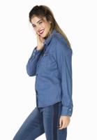 Yoek Blouse denim stretch | Indigo | Maat 54/56