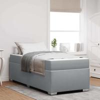 Bedframe met matras Lichtgrijs 80 x 200 cm Stof