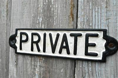 Gietijzeren bordje &apos;Private&apos; vintage stijl zwaar wand met schroeven 197mm