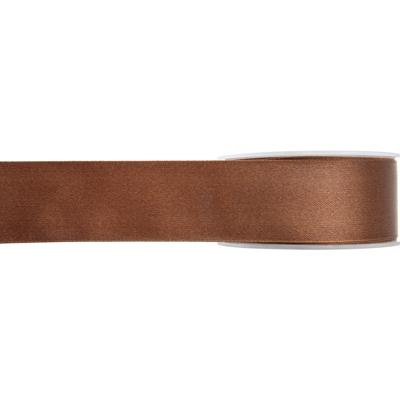 Hobby/decoratie sierlint - satijn - bruin - 1,5 cm/15 mm x 25 meter - cadeaulint