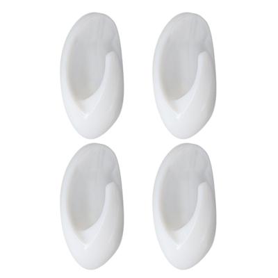 Plakhaakjes 4x stuks?- 3 x 2 x 4,5 cm - Zelfklevende ophang haakjes - kunststof - wit - keuken