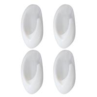 Plakhaakjes 4x stuks?- 3 x 2 x 4,5 cm - Zelfklevende ophang haakjes - kunststof - wit - keuken