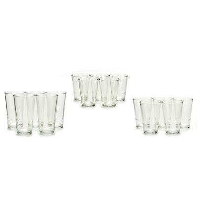 Glazenset S18091/BHA Transparant Glas 6 x (51 cl) / 6 x (34 cl) / 6 x (23 cl)