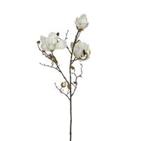 Mica Decorations Magnolia Kunstbloem - H88 cm - Wit