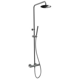 Regendouche set Xenz Duero | Opbouw | 20 cm | Thermostaatkraan | Telescopisch | Grafiet PVD