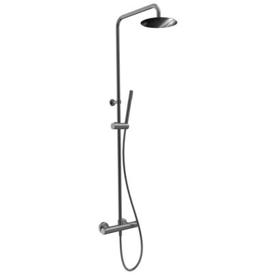Regendouche set Xenz Duero | Opbouw | 20 cm | Thermostaatkraan | Telescopisch | Grafiet PVD