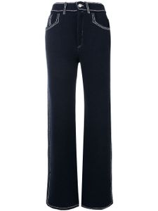 Barrie pantalon évasé à détails de surpiqûres - Bleu