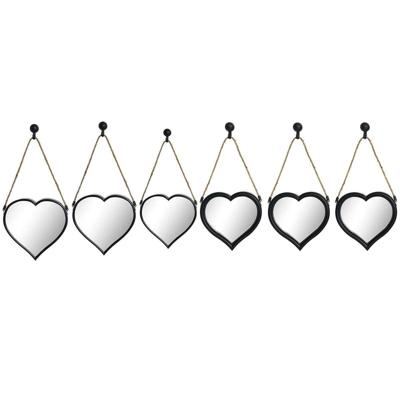 Set spiegels DKD Home Decor Spiegel Hart Zwart PP 2 Stuks (27 x 3 x 27 cm)