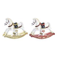 Kerstversiering DKD Home Decor Paard Hars (14 x 4 x 11 cm) (2 Stuks)