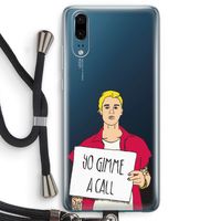 Gimme a call: Huawei P20 Transparant Hoesje met koord