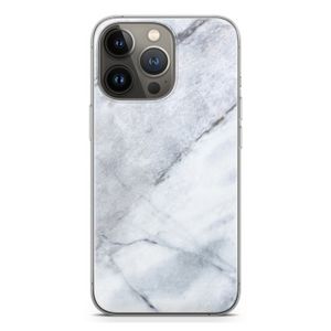 Witte marmer: iPhone 13 Pro Transparant Hoesje