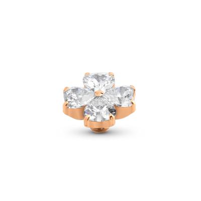 Melano Twisted Heart Clover Steentje Crystal | Rosé