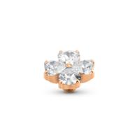 Melano Twisted Heart Clover Steentje Crystal | Rosé