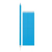 Givi Italia Taartkaarsjes - 10x - blauwe - 15,5 cm - smalle kaarse