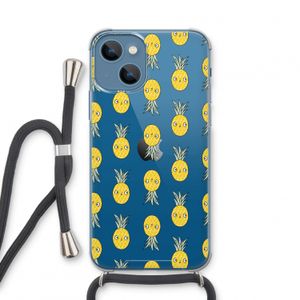 Ananas: iPhone 13 mini Transparant Hoesje met koord