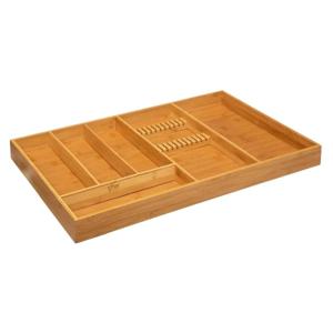 Bestekbak/keuken organizer 6-vaks - bamboe - 38 x 58 cm - besteklade