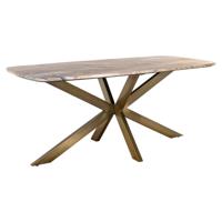 Richmond Deens Ovale Eettafel 'Bottega' Marmer en brass, 220 x 100cm
