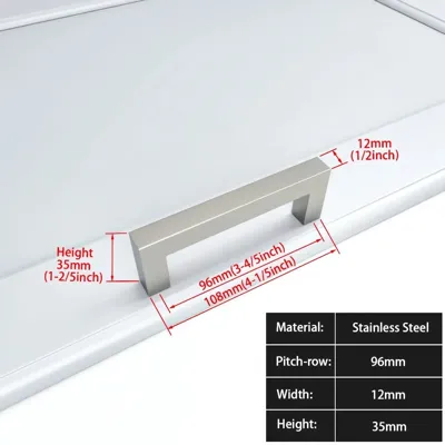 Zwart Vierkant Meubelhandvat - Aluminiumlegering | Verschillende Maten | Inclusief Schroeven