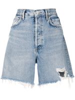 AGOLDE short Stella en jean à taille haute - Bleu