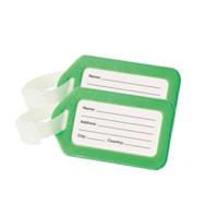 Kofferlabel/adres en info bagagelabel kunststof - Set van 2x stuks - groen - 5 x 8 cm