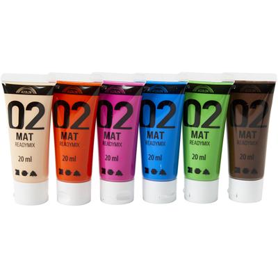 Creativ Company Acrylverf verschillende kleuren, 02 - matt, 6x20ml