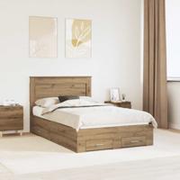 Bedframe met lade met hoofdeinde met opslag Bewerkt hout
