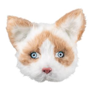 Kat/poes dieren verkleedmasker - pluche - volwassenen - Horror/halloween - carnaval - half gezicht