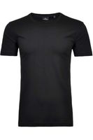RAGMAN Regular Fit T-Shirt ronde hals zwart, Effen - thumbnail