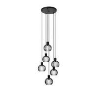 Lucide MIKAELA Hanglamp 6xE14 - Zwart - thumbnail