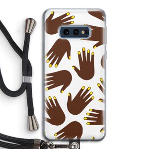 Hands dark: Samsung Galaxy S10e Transparant Hoesje met koord