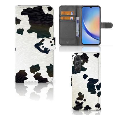 Samsung Galaxy A24 4G | Telefoonhoesje | Met pasjeshouder | Koeienvlekken