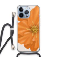 Orange Ellila flower: iPhone 13 Pro Transparant Hoesje met koord