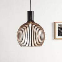 Hanglamp hout &apos;Bois&apos; zwart / blank hout E27 design