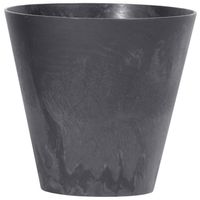 Kunststof bloempot/plantenpot betonlook 25 cm antraciet grijs - Plantenpotten - thumbnail