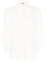 SHIATZY CHEN blouse en soie à col en dentelle - Blanc - thumbnail