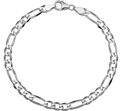 Armband Figaroschakel zilver 4,5 mm 20 cm