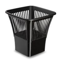 Afvalbak/vuilnisbak/kantoor prullenbak - plastic - zwart - 30 cm - thumbnail