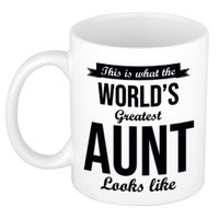 Worlds Greatest Aunt / tante cadeau mok / beker 300 ml   - - thumbnail
