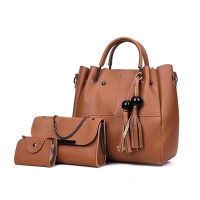 3 in 1 casual PU schoudertas dames handtas messengertas met beer kwast