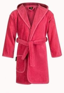 Baby badjas roze katoen - met capuchon