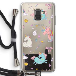 Fantasiewereld: Samsung Galaxy A8 (2018) Transparant Hoesje met koord