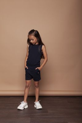 Le Chic Meisjes jumpsuit - Marine blauw Le Chic Meisjes jumpsuit - Marine blauw