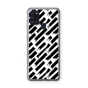 Zwarte vegen: Samsung Galaxy A21s Transparant Hoesje